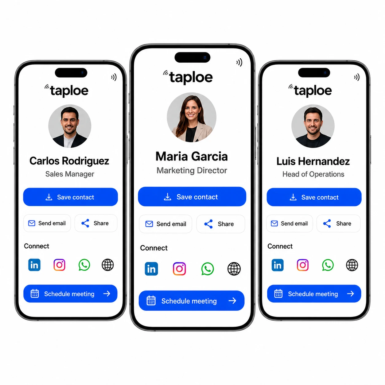 Unique profiles for Maria Garcia, Carlos Rodriguez and Ana Lopez